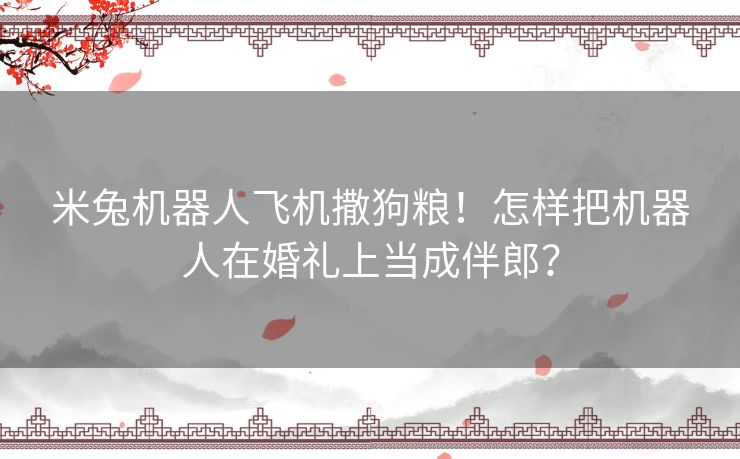 米兔机器人飞机撒狗粮！怎样把机器人在婚礼上当成伴郎？