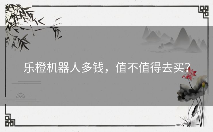乐橙机器人多钱，值不值得去买？