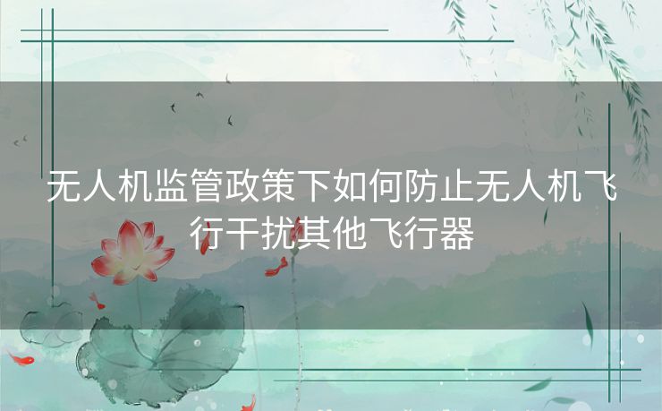 无人机监管政策下如何防止无人机飞行干扰其他飞行器