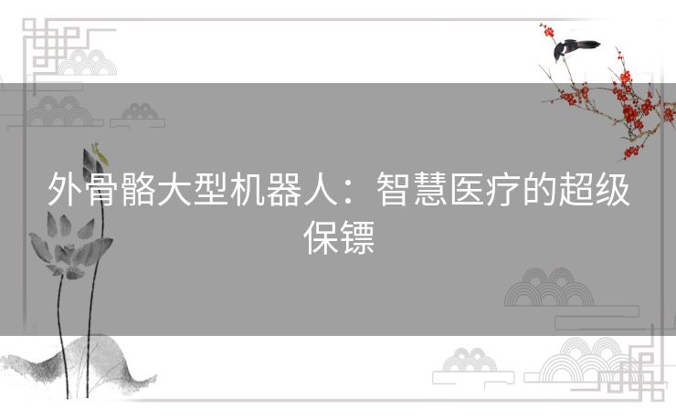 外骨骼大型机器人：智慧医疗的超级保镖